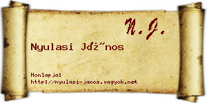 Nyulasi János névjegykártya